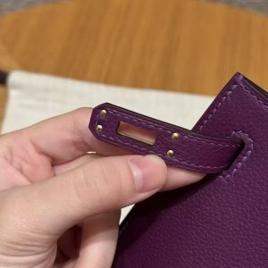 Hermes Kelly Danse 22 Bag Handmade In Evercolor Calfskin Leather Gold Hardware P9 Anemone - Image 9