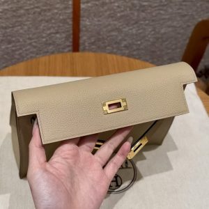 Hermes Kelly Danse 22 Bag Handmade In Evercolor Calfskin Leather Gold Hardware S2 Trench - Image 24