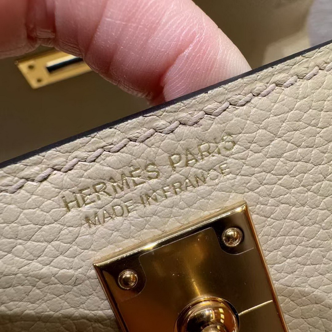 Hermes Kelly Danse 22 Bag Handmade In Evercolor Calfskin Leather Gold Hardware S2 Trench - Image 17