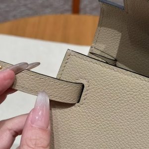 Hermes Kelly Danse 22 Bag Handmade In Evercolor Calfskin Leather Gold Hardware S2 Trench - Image 14