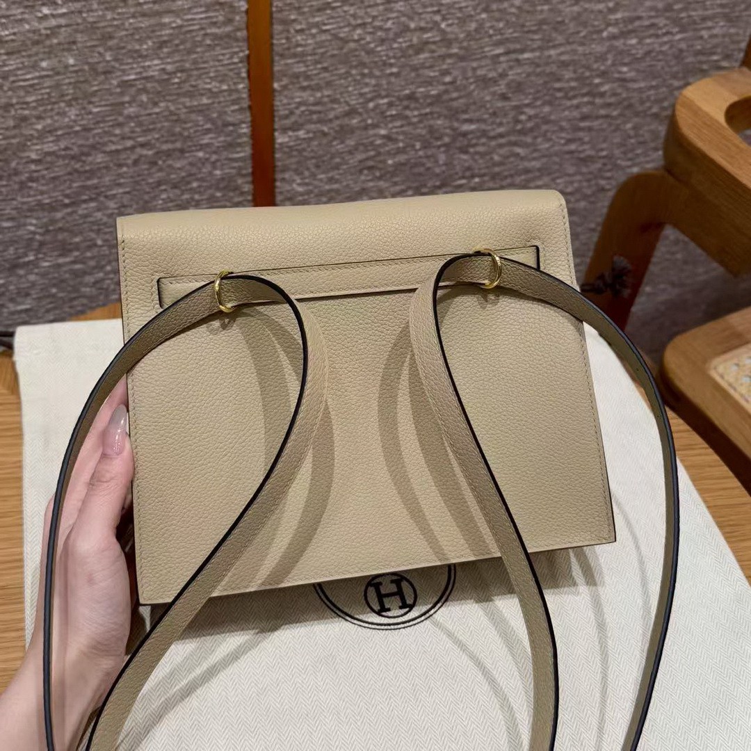 Hermes Kelly Danse 22 Bag Handmade In Evercolor Calfskin Leather Gold Hardware S2 Trench - Image 9