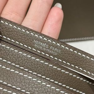 Hermes Kelly Danse 22 Bag Handmade In Evercolor Calfskin Leather Silver Hardware 18 Etoupe - Image 3