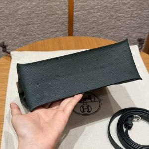 Hermes Kelly Danse 22 Bag Handmade In Evercolor Calfskin Leather Silver Hardware 60 Vert Cypres - Image 20