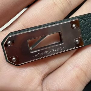 Hermes Kelly Danse 22 Bag Handmade In Evercolor Calfskin Leather Silver Hardware 60 Vert Cypres - Image 17