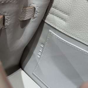 Hermes Kelly Danse 22 Bag Handmade In Evercolor Calfskin Leather Silver Hardware 80 Pearl Gray - Image 20