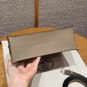 Hermes Kelly Danse 22 Bag Handmade In Evercolor Calfskin Leather Silver Hardware 8Q Beige Marfa - Image 15