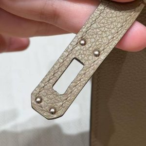 Hermes Kelly Danse 22 Bag Handmade In Evercolor Calfskin Leather Silver Hardware 8Q Beige Marfa - Image 7
