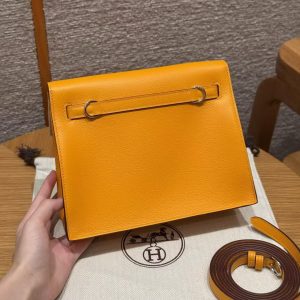 Hermes Kelly Danse 22 Bag Handmade In Evercolor Calfskin Leather Silver Hardware 9V Janne D’Or - Image 2