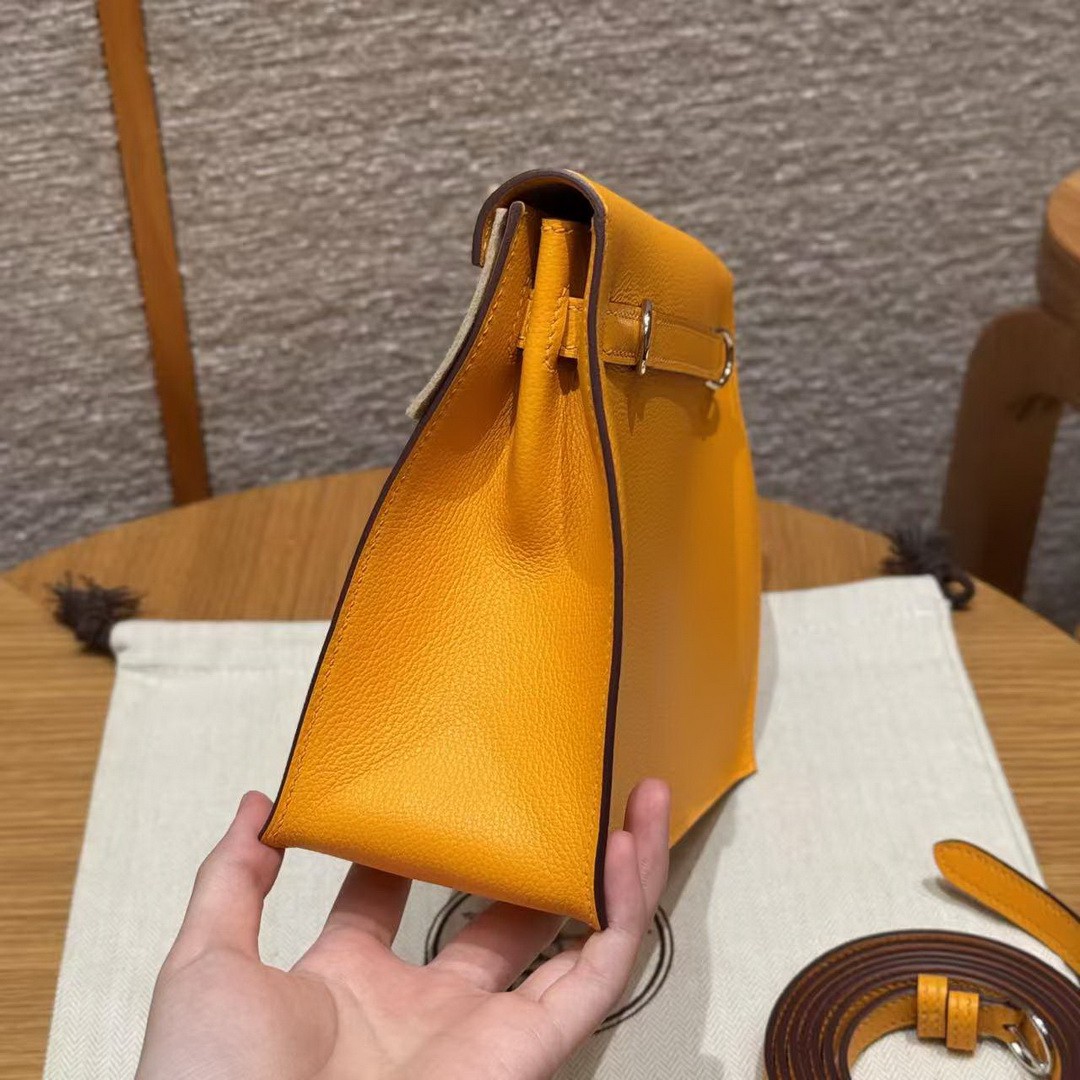Hermes Kelly Danse 22 Bag Handmade In Evercolor Calfskin Leather Silver Hardware 9V Janne D’Or - Image 19