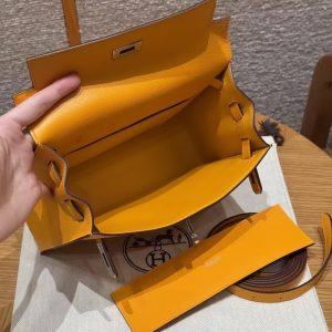 Hermes Kelly Danse 22 Bag Handmade In Evercolor Calfskin Leather Silver Hardware 9V Janne D’Or - Image 12
