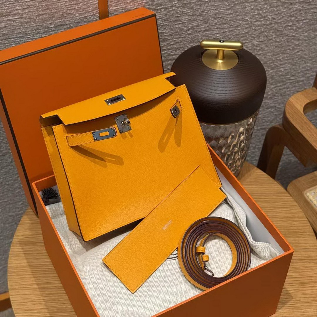 Hermes Kelly Danse 22 Bag Handmade In Evercolor Calfskin Leather Silver Hardware 9V Janne D’Or - Image 3