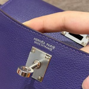 Hermes Kelly Danse 22 Bag Handmade In Evercolor Calfskin Leather Silver Hardware 9k lris - Image 17