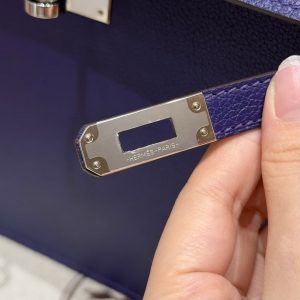 Hermes Kelly Danse 22 Bag Handmade In Evercolor Calfskin Leather Silver Hardware 9k lris - Image 16
