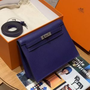 Hermes Kelly Danse 22 Bag Handmade In Evercolor Calfskin Leather Silver Hardware 9k lris - Image 3