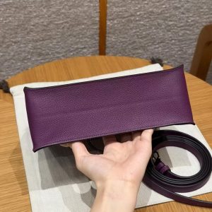 Hermes Kelly Danse 22 Bag Handmade In Evercolor Calfskin Leather Silver Hardware P9 Anemone - Image 16