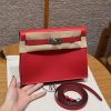 Hermes Kelly Danse 22 Bag Handmade In Evercolor Calfskin Leather Silver Hardware Q5 Rouge Casaque