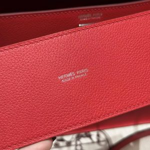 Hermes Kelly Danse 22 Bag Handmade In Evercolor Calfskin Leather Silver Hardware Q5 Rouge Casaque - Image 10
