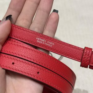 Hermes Kelly Danse 22 Bag Handmade In Evercolor Calfskin Leather Silver Hardware Q5 Rouge Casaque - Image 7