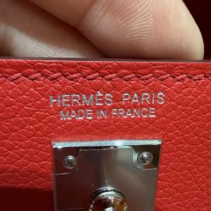 Hermes Kelly Danse 22 Bag Handmade In Evercolor Calfskin Leather Silver Hardware S3 Rouge Coeur - Image 15