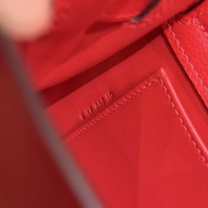 Hermes Kelly Danse 22 Bag Handmade In Evercolor Calfskin Leather Silver Hardware S3 Rouge Coeur - Image 14