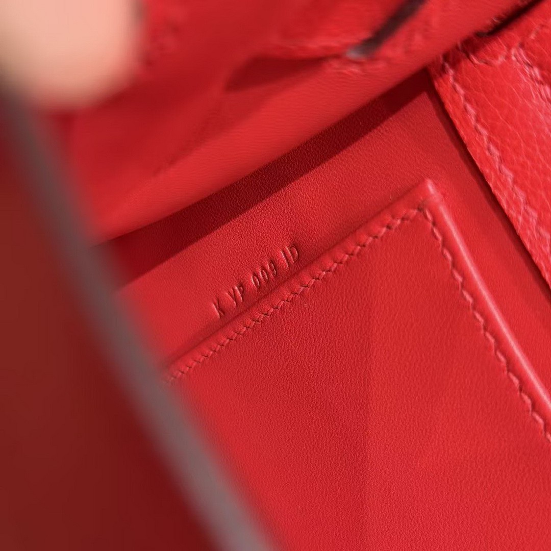 Hermes Kelly Danse 22 Bag Handmade In Evercolor Calfskin Leather Silver Hardware S3 Rouge Coeur - Image 14