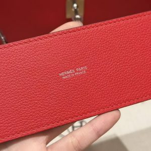 Hermes Kelly Danse 22 Bag Handmade In Evercolor Calfskin Leather Silver Hardware S3 Rouge Coeur - Image 8