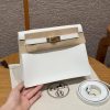 Hermes Kelly Danse 22 Bag Handmade In Swift Calfskin Leather Gold Hardware 01 Blanc