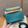 Hermes Kelly Danse 22 Bag Handmade In Swift Calfskin Leather Gold Hardware 7F Blue Paon