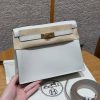 Hermes Kelly Danse 22 Bag Handmade In Swift Calfskin Leather Gold Hardware 80 Pearl Gray