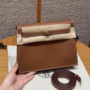 Hermes Kelly Danse 22 Bag Handmade In Swift Calfskin Leather Gold Hardware ck37 Gold
