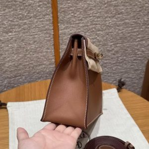 Hermes Kelly Danse 22 Bag Handmade In Swift Calfskin Leather Gold Hardware ck37 Gold - Image 19