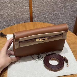 Hermes Kelly Danse 22 Bag Handmade In Swift Calfskin Leather Gold Hardware ck37 Gold - Image 13