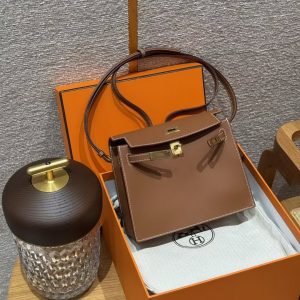 Hermes Kelly Danse 22 Bag Handmade In Swift Calfskin Leather Gold Hardware ck37 Gold - Image 12