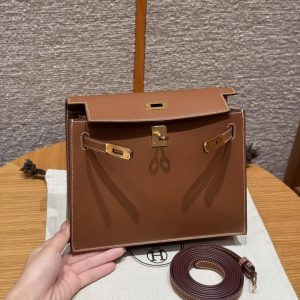 Hermes Kelly Danse 22 Bag Handmade In Swift Calfskin Leather Gold Hardware ck37 Gold - Image 11