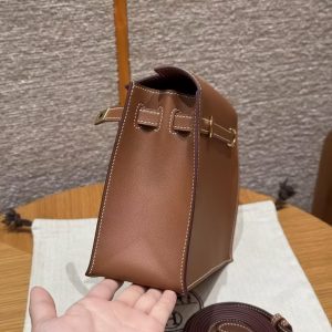 Hermes Kelly Danse 22 Bag Handmade In Swift Calfskin Leather Gold Hardware ck37 Gold - Image 10