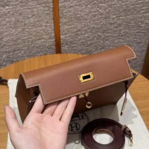 Hermes Kelly Danse 22 Bag Handmade In Swift Calfskin Leather Gold Hardware ck37 Gold - Image 9