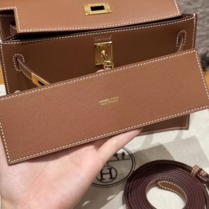 Hermes Kelly Danse 22 Bag Handmade In Swift Calfskin Leather Gold Hardware ck37 Gold - Image 7