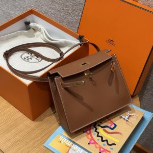 Hermes Kelly Danse 22 Bag Handmade In Swift Calfskin Leather Gold Hardware ck37 Gold - Image 3