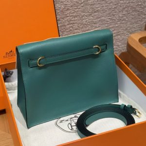 Hermes Kelly Danse 22 Bag Handmade In Swift Calfskin Leather Gold Hardware z6 Makachite - Image 2