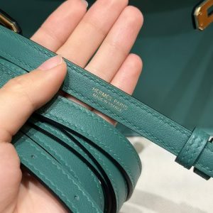 Hermes Kelly Danse 22 Bag Handmade In Swift Calfskin Leather Gold Hardware z6 Makachite - Image 6