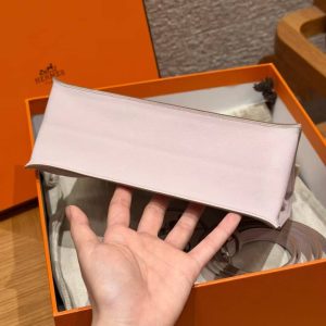 Hermes Kelly Danse 22 Bag Handmade In Swift Calfskin Leather Silver Hardware 09 Mauve Pale - Image 15