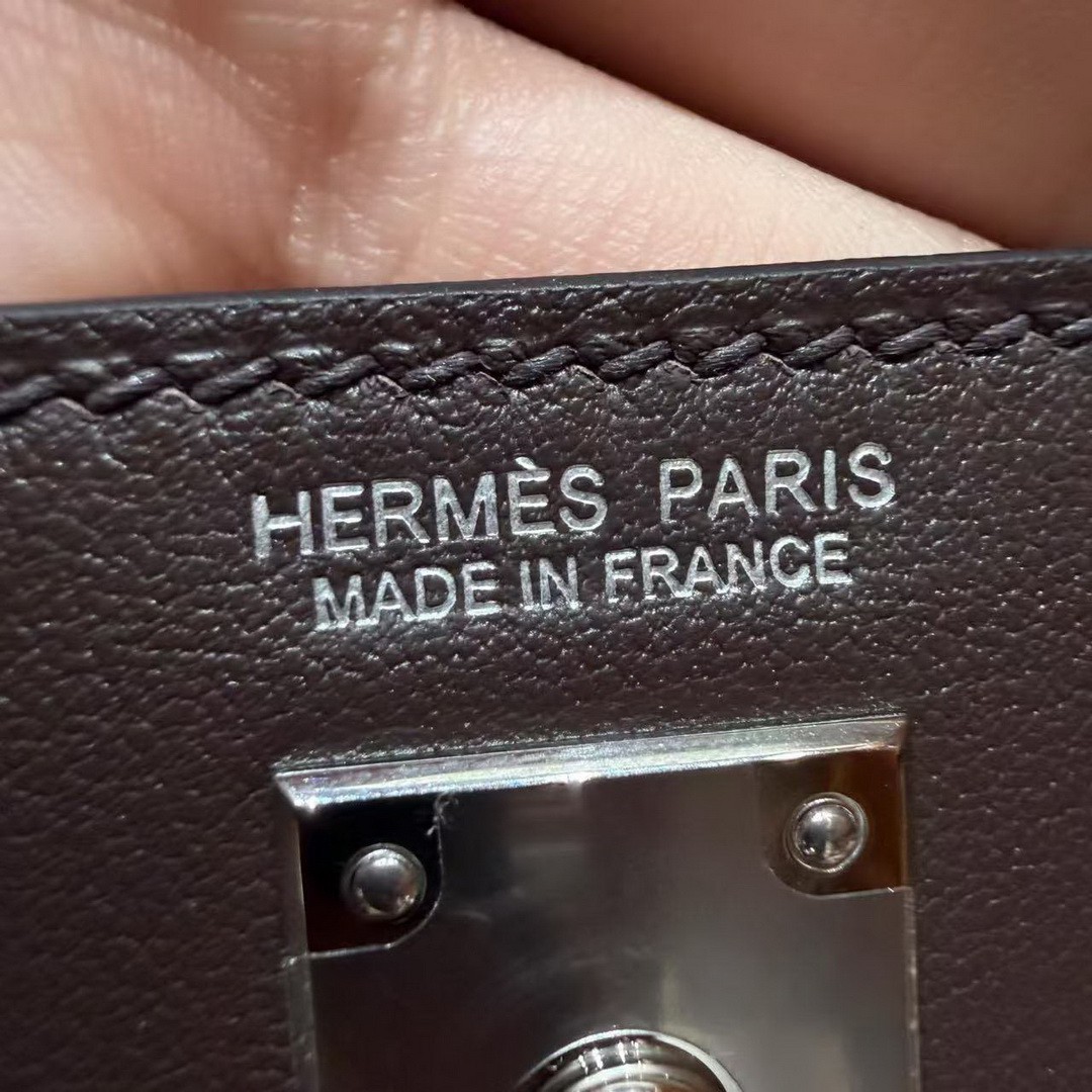 Hermes Kelly Danse 22 Bag Handmade In Swift Calfskin Leather Silver Hardware 0G Rouga Seller - Image 20