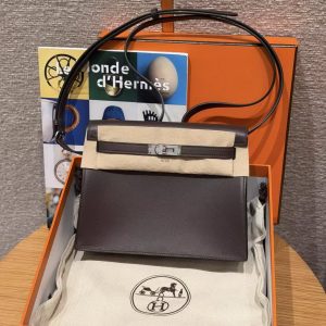 Hermes Kelly Danse 22 Bag Handmade In Swift Calfskin Leather Silver Hardware 0G Rouga Seller - Image 16