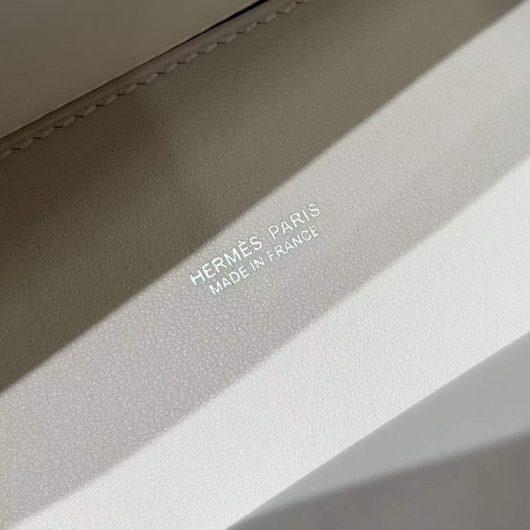 Hermes Kelly Danse 22 Bag Handmade In Swift Calfskin Leather Silver Hardware 10 Craie - Image 9