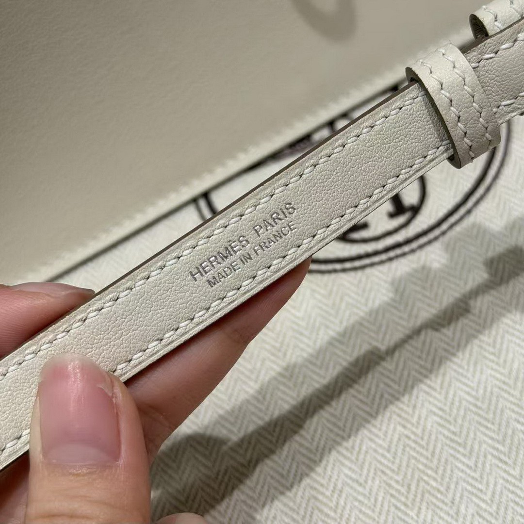 Hermes Kelly Danse 22 Bag Handmade In Swift Calfskin Leather Silver Hardware 10 Craie - Image 4