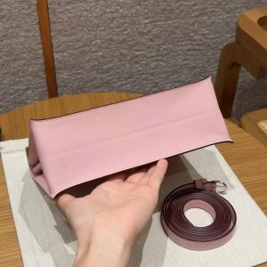 Hermes Kelly Danse 22 Bag Handmade In Swift Calfskin Leather Silver Hardware 3q Rose Sakura - Image 23
