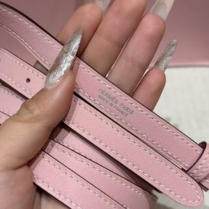 Hermes Kelly Danse 22 Bag Handmade In Swift Calfskin Leather Silver Hardware 3q Rose Sakura - Image 6