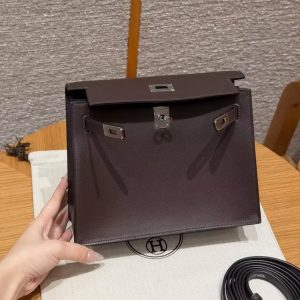 Hermes Kelly Danse 22 Bag Handmade In Swift Calfskin Leather Silver Hardware 46 Ebene - Image 10