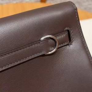 Hermes Kelly Danse 22 Bag Handmade In Swift Calfskin Leather Silver Hardware 46 Ebene - Image 7