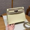 Hermes Kelly Danse 22 Bag Handmade In Swift Calfskin Leather Silver Hardware I8 Jaune Milton